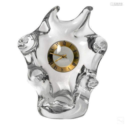 Schneider Glass Vintage French Modern Molded Clock