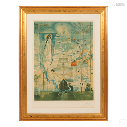 Discovery Of America Color Lithograph after Dali