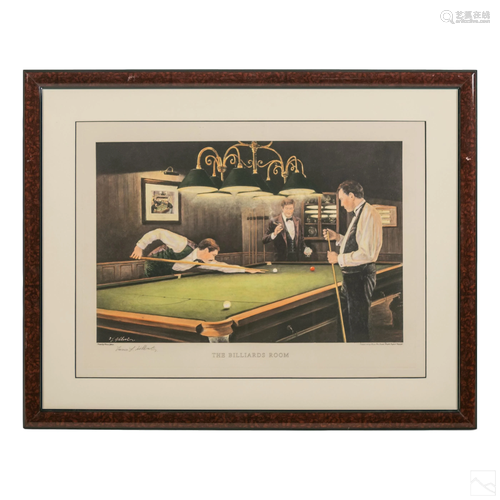 Terence Gilbert b.1946 Signed Billiards Lithograph