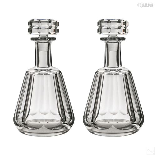 Baccarat French Glass Vintage Crystal Decanters