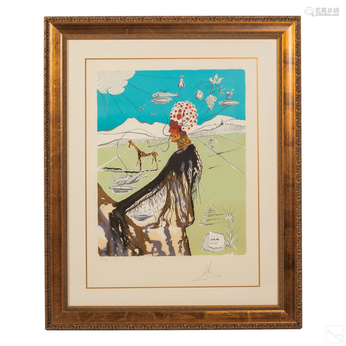 Earth Goddess Color Lithograph after Salvador Dali