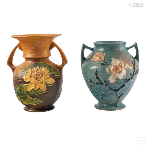 Roseville Art Pottery Magnolia & Water Lily Vases