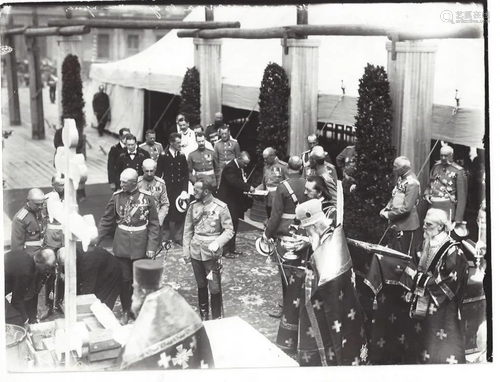 Photograph of Tsar Nicholas II Reviewing Monestary