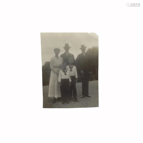 Photo of a family (Grand Duchess Olga and children?)