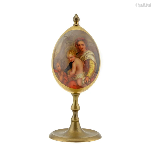 IPF Russian Porcelain Easter Egg with painted scene