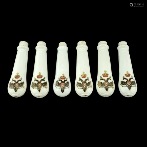 6 Cutlery Handles fr Meissen Order of ST Andrew Service