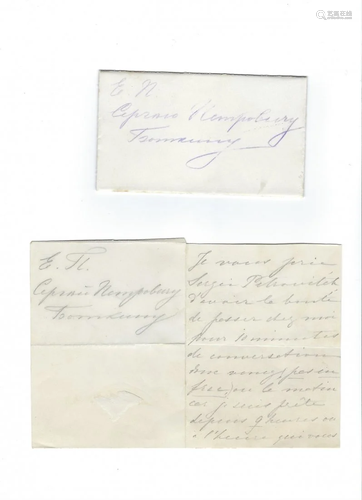 Grand Duchess Olga Feodorovna: An autographed letter