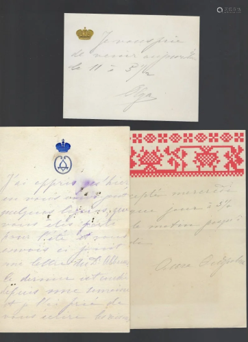 3 Misc Handwritten Letters by GD Olga Feodorovna