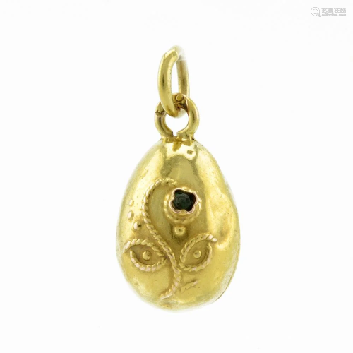 Russian gold glass pendant egg