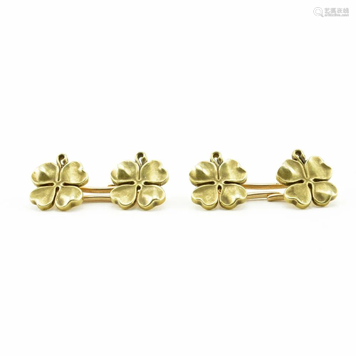 Pair of Faberge cufflinks in the form of clovers