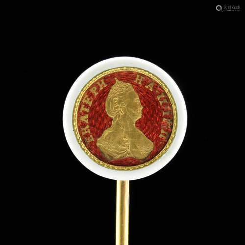 A Fabergé gold & enamel tie or stick pin, Erik Kollin