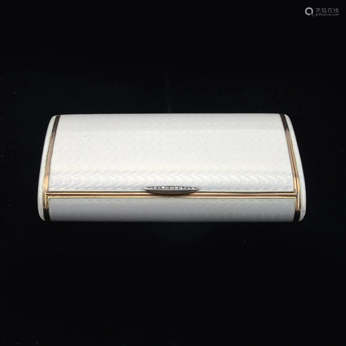 Faberge gold, silver & enamel cigarette case AH