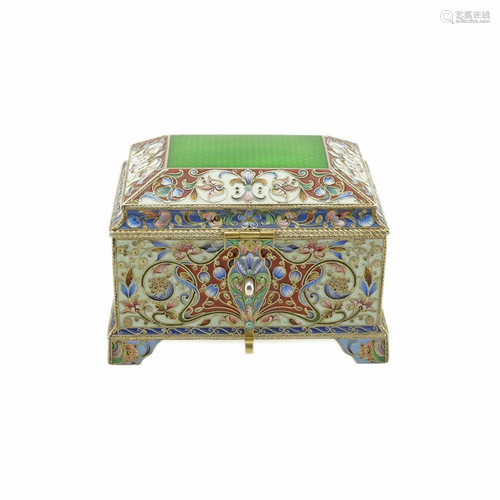 Maria Semenova Silver and Enamel Jewelry Casket Box