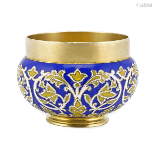 Rare Faberge enamel small bratina (loving cup)