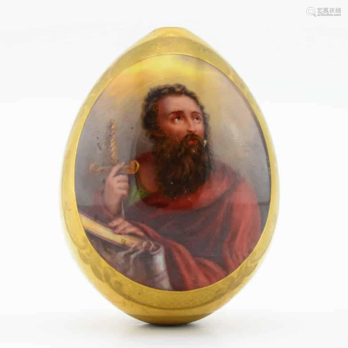 Russian Porcelain Egg with the Apostle Paul