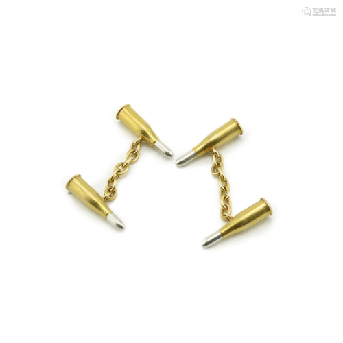 Pair of Imperial double cufflinks bullet/cartridges