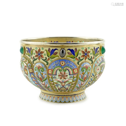 HA Plique and Enamel Bowl