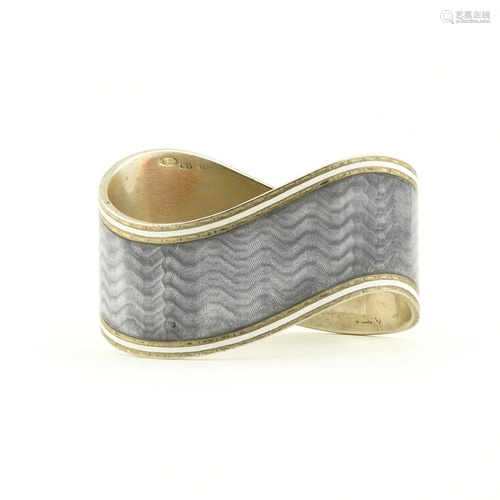 Faberge AN Blue Gray Enamel Napkin Ring