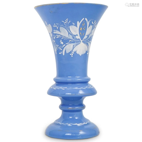 Blue Opalescent Glass Vase