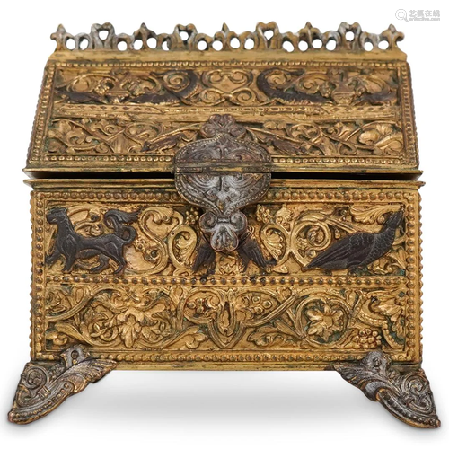 19th Cent. French Bronze Trinket Box