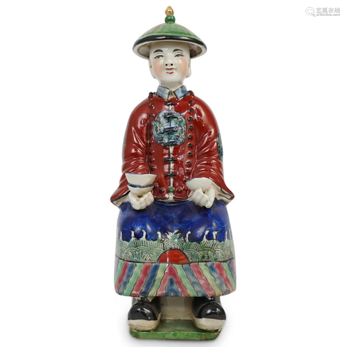 China Qing Emperor Porcelain Figurine