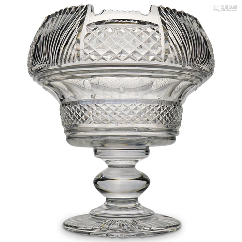 American Brilliant Crystal Cut Pedestal Bowl