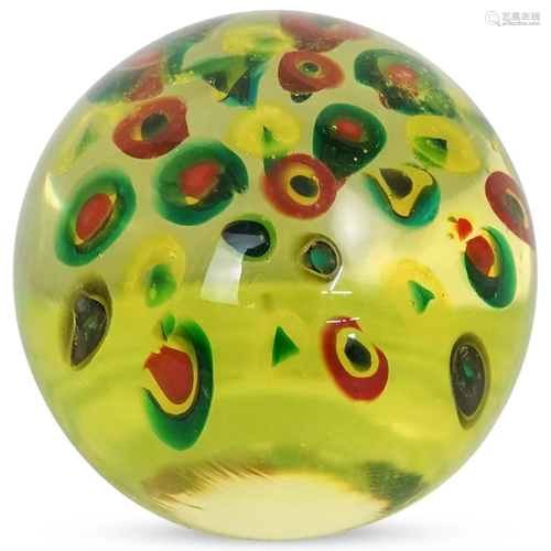 Murano Glass Millefiori Paperweight