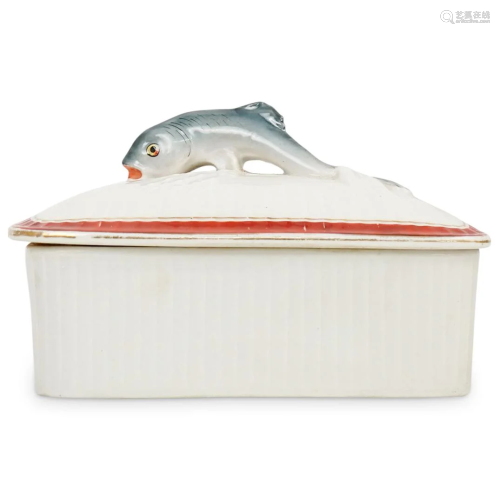 Porcelain Sardine Lidded Box