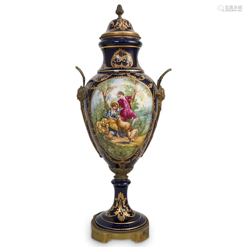 Sevres Porcelain Lidded Urn