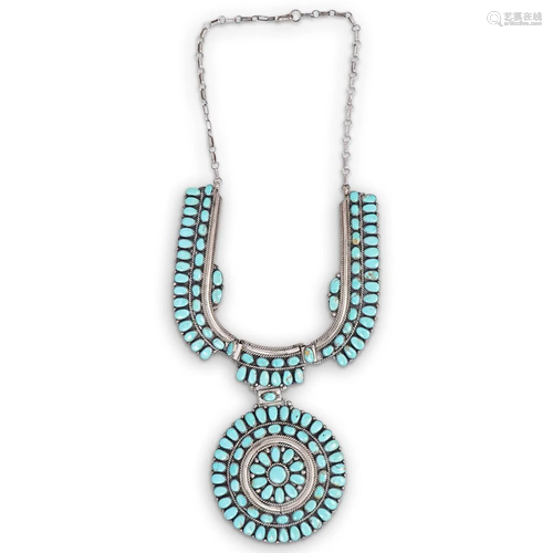 Navajo Sterling Turquoise Necklace