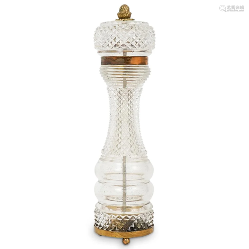 French Crystal Cut Glass Pepper Grinder