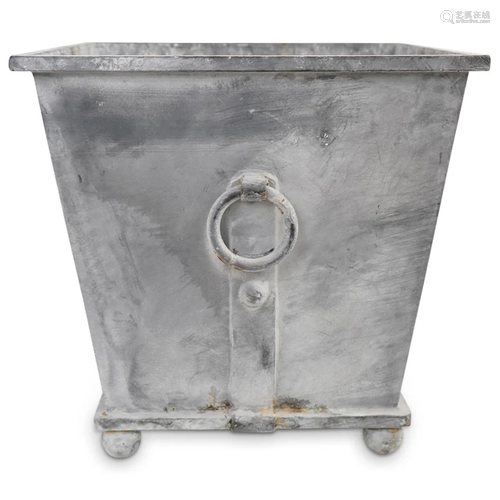 (2 Pc) Vintage Bare Metal Garden Planters