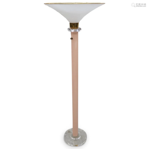 Bauer Acrylic and Brass Floor Lamp