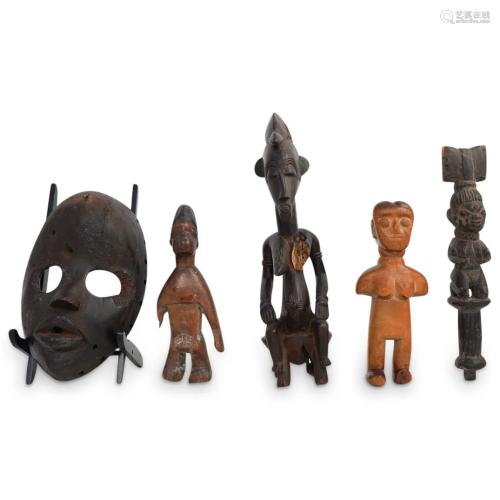 (5 Pc) Group Of African Wood Carvings