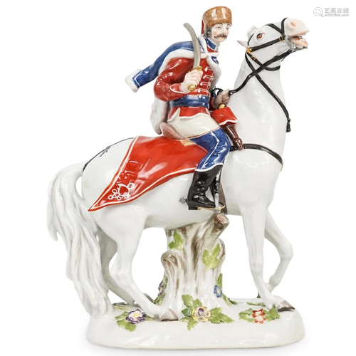 Meissen Hussar Horseback Porcelain Figure