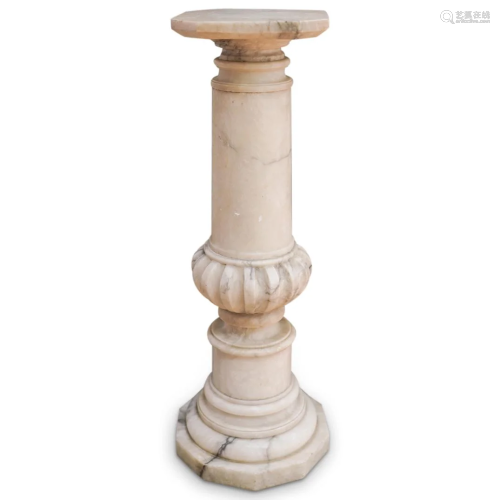 Alabaster Carved Pedestal