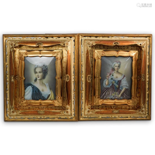 Pair Of Painted Framed Portraits