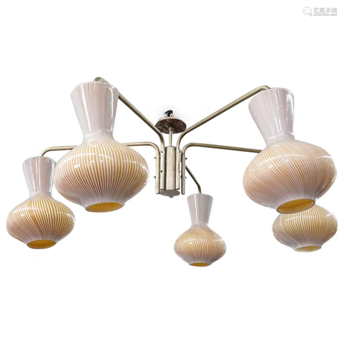 Italian Massimo Vignelli Mid Century Chandelier