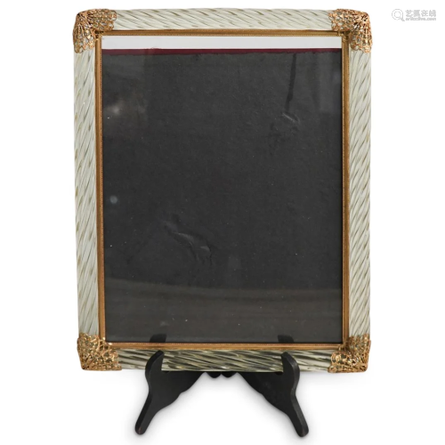 Antique Bronze and Glass Picture Frame