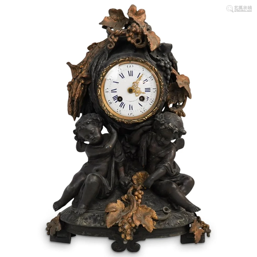 Antique French Spelter Figural Clock