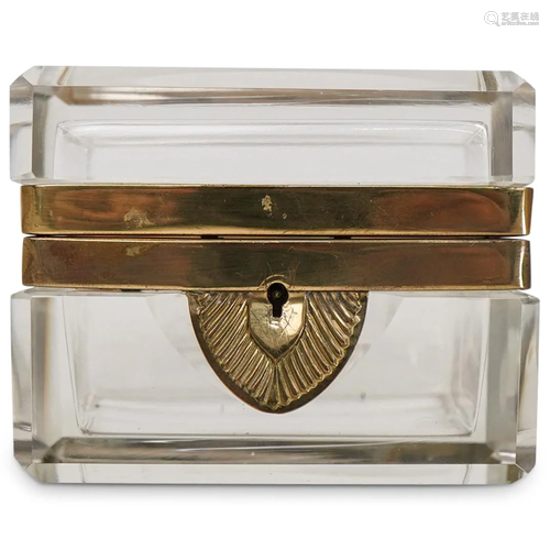 Art Deco Glass and Gilt Brass Vanity Box