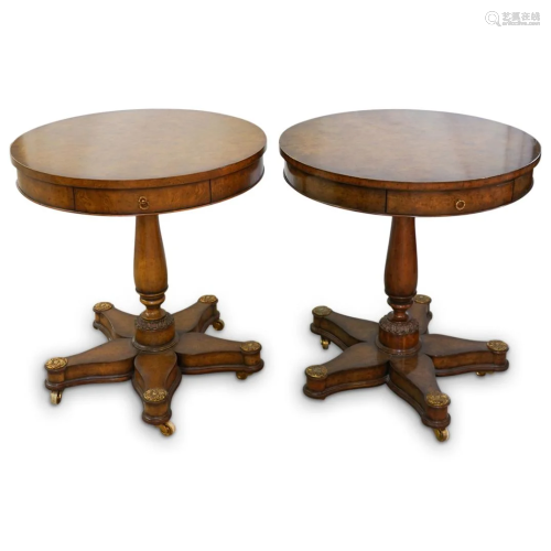 Pair of Maitland Smith Round Tables