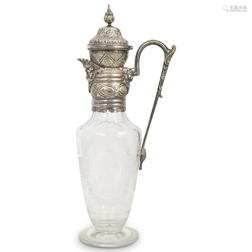 Antique Silver and Crystal Decanter