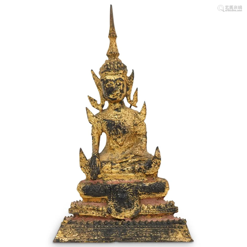 Antique Thai Gilt Bronze Buddha