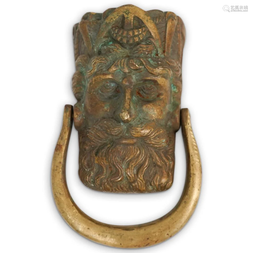 Antique Bronze Viking King Door Knocker