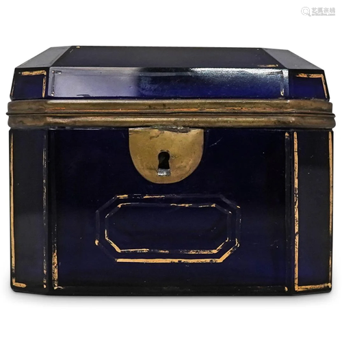 19th Cent. Cobalt Blue Glass Box