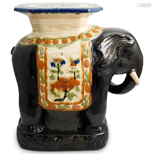 Chinese Sancai Earthenware Elephant Stool