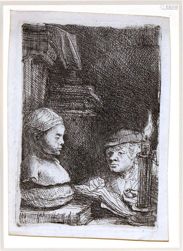 Rembrandt van Rijn - Man Drawing from a Cast