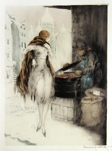 Louis Icart - Chestnut Vendor