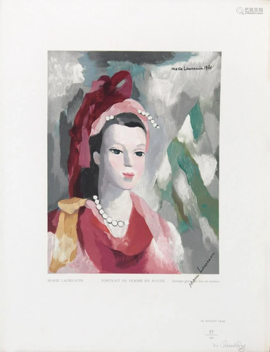 Marie Laurencin - Portrait de Femme en Rouge